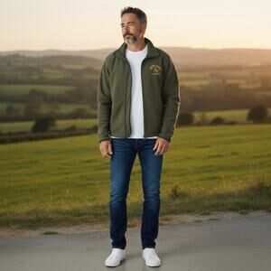 RARE Ireland’s School Of Falconry Wmns. Full Zip Loden Fleece Jacket Sz. 8